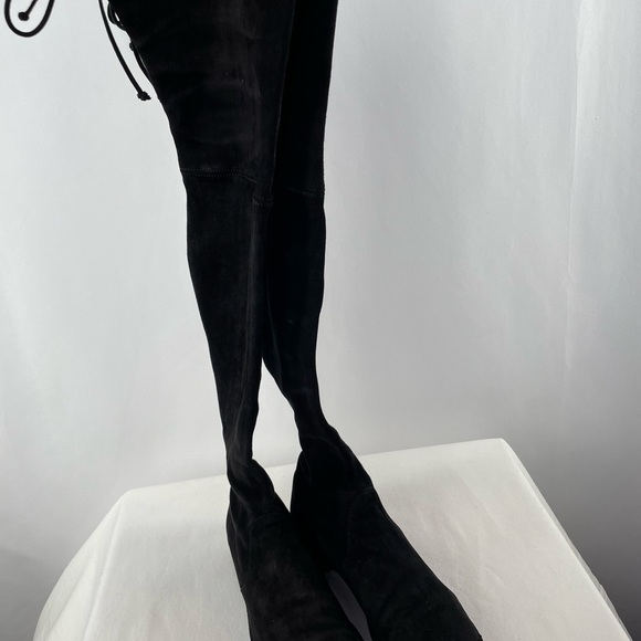 Stuart Weitzman Lowland Suede Over-the-Knee Boots in Black Size 7.5 - Picture 11 of 14